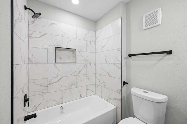 16800 Sugar Pine Dr Unit F51, Houston, TX 77090 - bathroom featuring visible vents, toilet, and shower / washtub combination