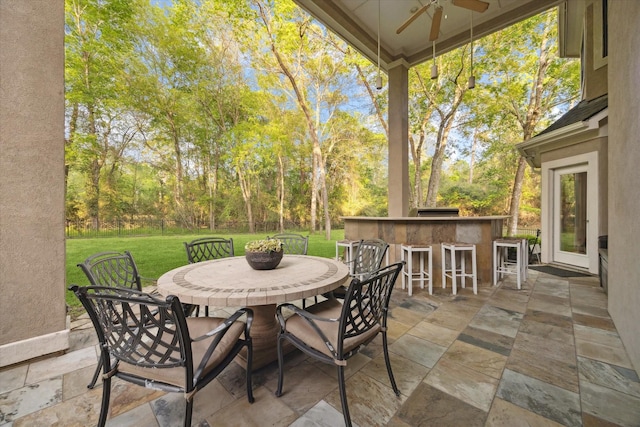 271 W Pines Dr, Montgomery, TX 77356 - view of patio / terrace featuring ceiling fan