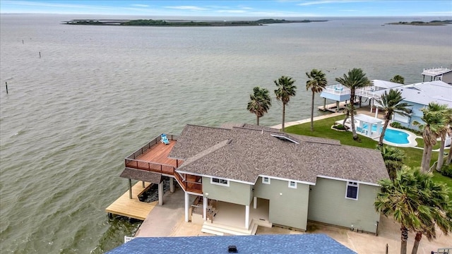 126 Tamana Dr, Tiki Island, TX 77554 - bird's eye view with a water view