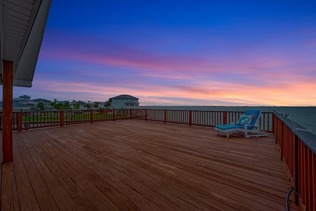 126 Tamana Dr, Tiki Island, TX 77554 - view of deck at dusk