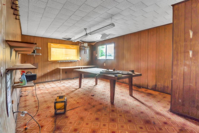 2509 Bayou Ave, Baytown, TX 77520 - recreation room featuring wood walls