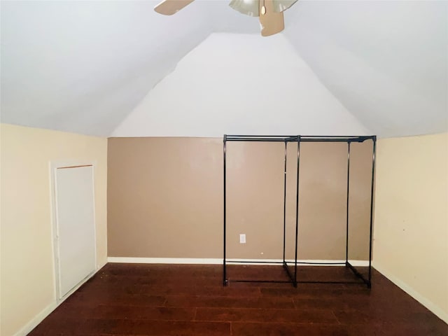 2503 Radcliffe Dr, Sugar Land, TX 77498 - additional living space with wood finished floors, vaulted ceiling, and ceiling fan