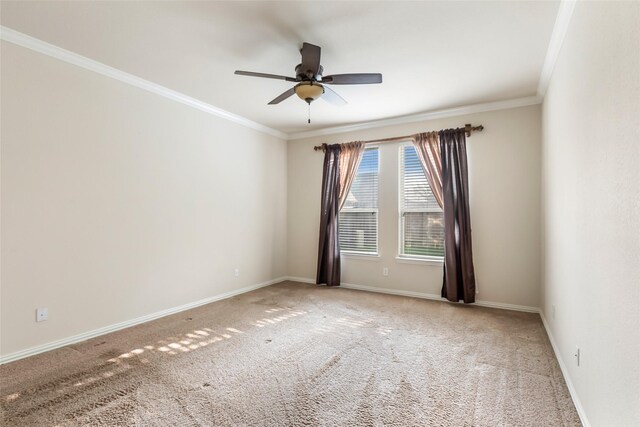 24143 Auburn Woods Ct, Porter, TX 77365 - carpeted spare room with crown molding and ceiling fan