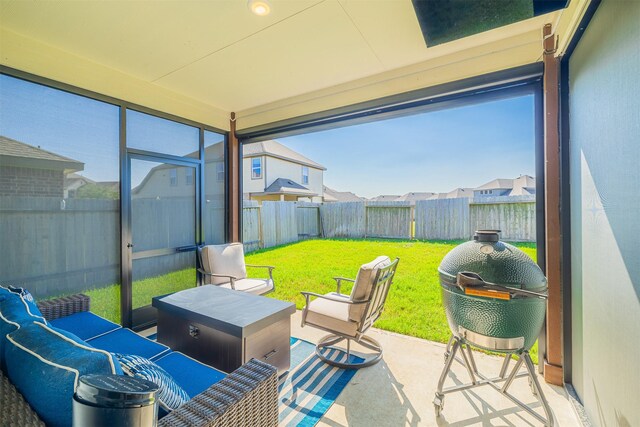 31511 Kailua Dr, Hockley, TX 77447 - sunroom / solarium featuring an outdoor hangout area