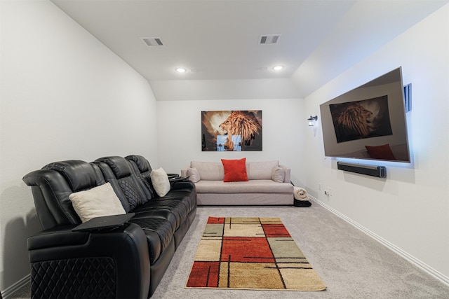 31511 Kailua Dr, Hockley, TX 77447 - living room featuring carpet floors, baseboards, and lofted ceiling