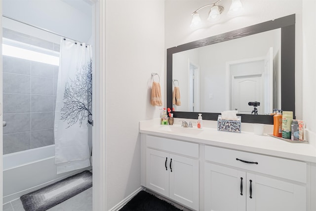 31511 Kailua Dr, Hockley, TX 77447 - bathroom with vanity and shower / bath combination with curtain