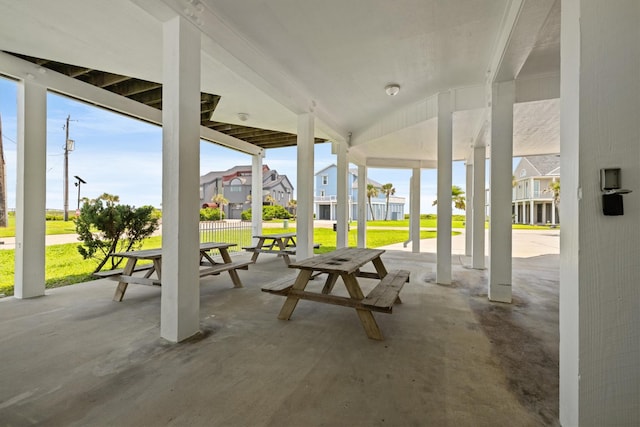 view of patio featuring a residential view