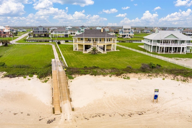 bird's eye view with a residential view