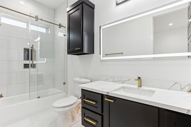 3902 Charleston St, Houston, TX 77021 - bathroom featuring vanity and bath / shower combo with glass door