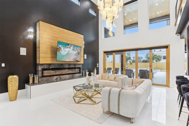 3902 Charleston St, Houston, TX 77021 - living room with a towering ceiling and a high end fireplace