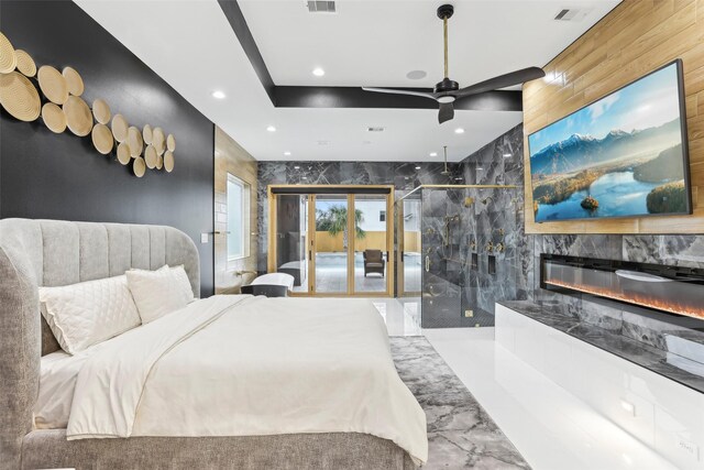 3902 Charleston St, Houston, TX 77021 - bedroom with a glass covered fireplace and recessed lighting