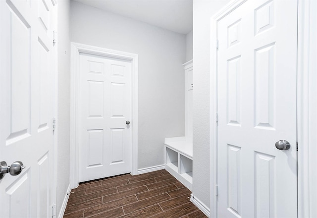 23818 Northwood Terrace Ln, Katy, TX 77493 - mudroom featuring wood tiled floor and baseboards