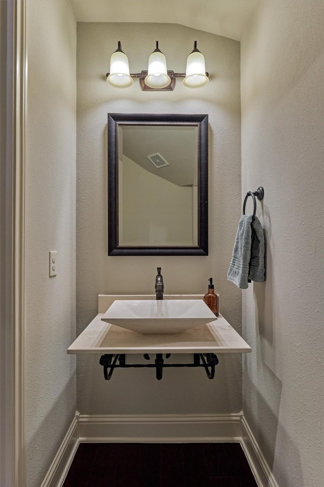 21610 Harbor Water Dr, Cypress, TX 77433 - bathroom with a sink and baseboards