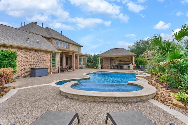 21610 Harbor Water Dr, Cypress, TX 77433 - view of pool with a patio and a gazebo