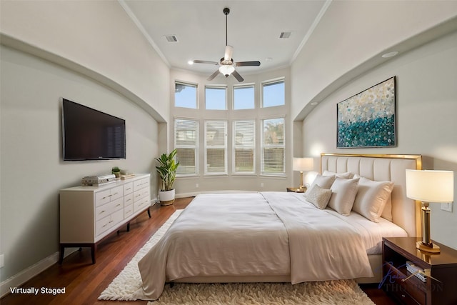 5730 Balcones Ridge Ln, Houston, TX 77059 - bedroom featuring wood finished floors, crown molding, and visible vents