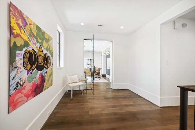 3835 Olympia Dr, Houston, TX 77019 - corridor with wood finished floors, recessed lighting, and baseboards