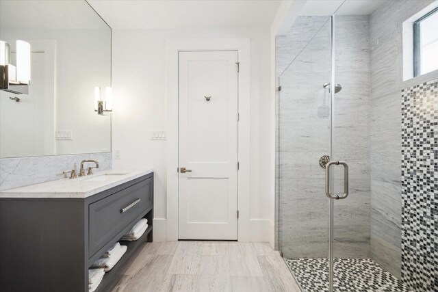 3835 Olympia Dr, Houston, TX 77019 - full bathroom featuring a stall shower and vanity