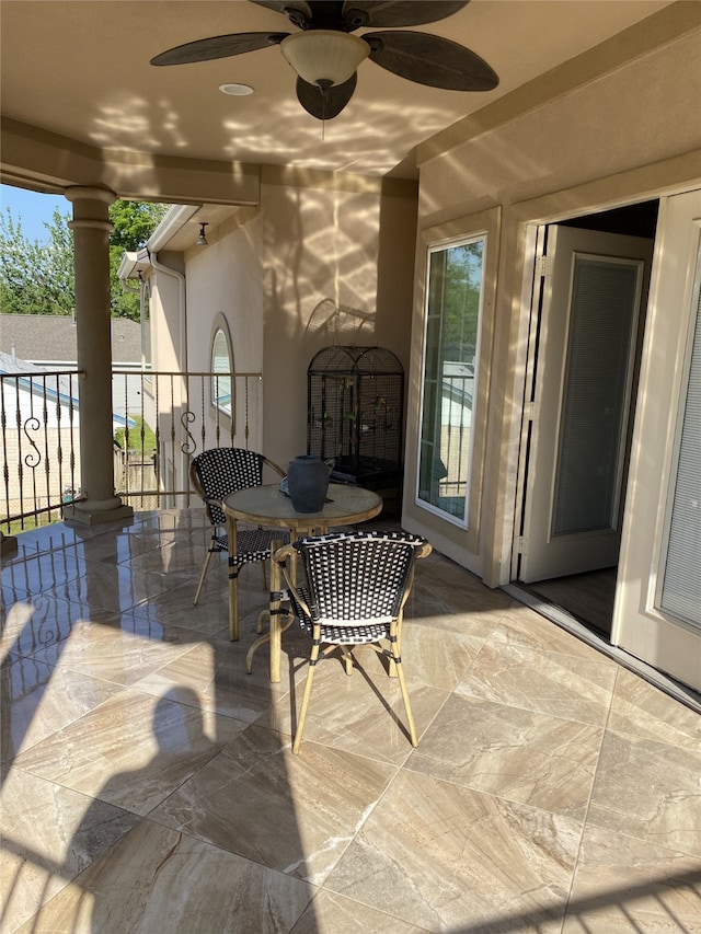 1319 Cherry Spring Dr, Houston, TX 77038 - view of patio / terrace with ceiling fan