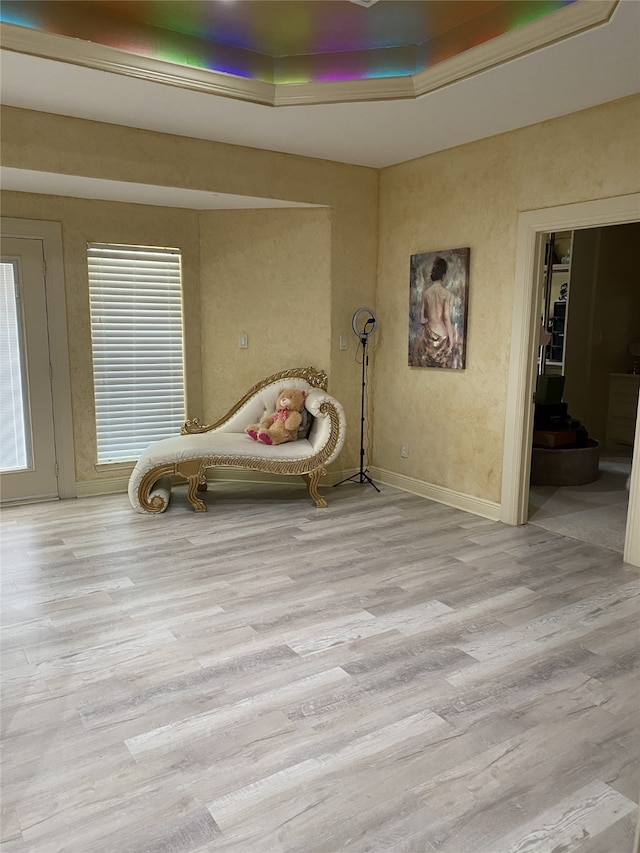 1319 Cherry Spring Dr, Houston, TX 77038 - unfurnished room featuring a raised ceiling, baseboards, and wood finished floors