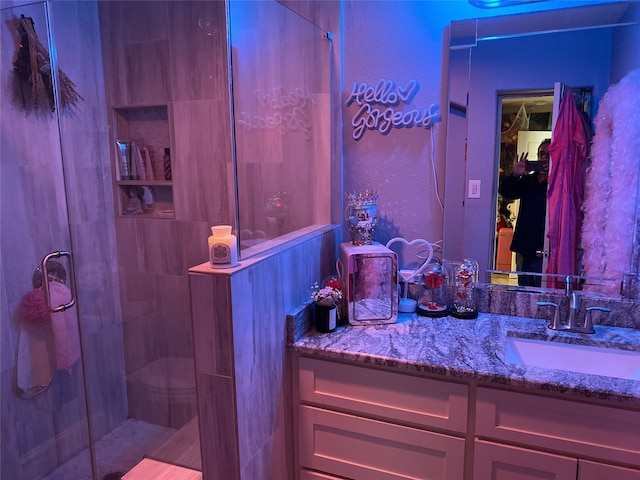 1319 Cherry Spring Dr, Houston, TX 77038 - bathroom with vanity and a shower stall