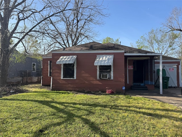 4116 Sunflower St, Houston, TX 77051 - view of front of home featuring a shingled roof, a front lawn, and entry steps