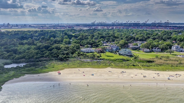 bird's eye view of a nearby body of water
