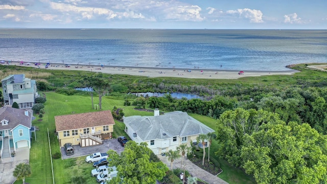 drone / aerial view of extended coastline