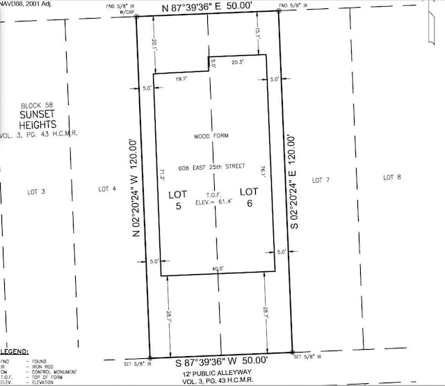 608 E 25th St, Houston, TX 77008 - survey map / technical document