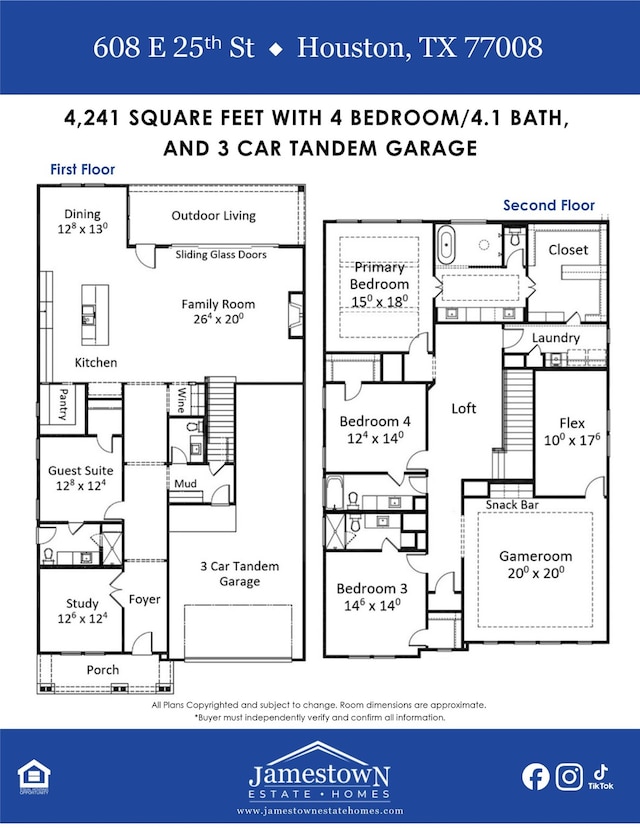 608 E 25th St, Houston, TX 77008 - room layout