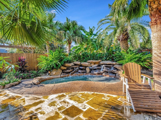 15415 Parkwood Way, Houston, TX 77059 - view of swimming pool with a patio and fence