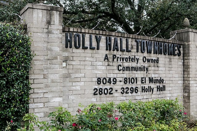 view of community sign