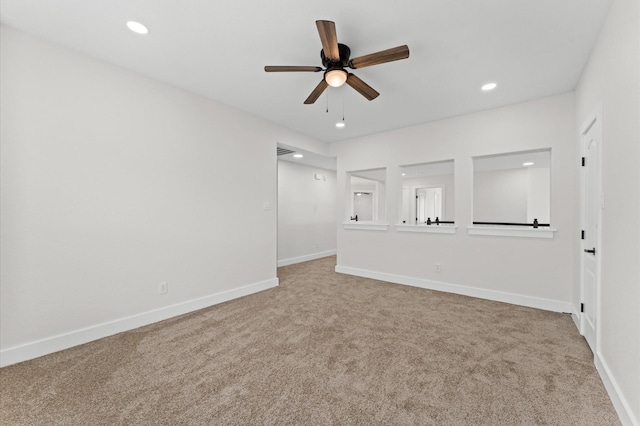 12126 Guadalupe Trail Ln, Humble, TX 77346 - carpeted empty room featuring recessed lighting, baseboards, and ceiling fan