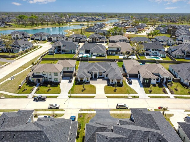 10114 Mariner Oaks Dr, Missouri City, TX 77459 - drone / aerial view featuring a residential view and a water view