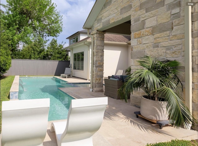 7526 Janak Dr, Houston, TX 77055 - view of pool featuring a fenced backyard and a patio