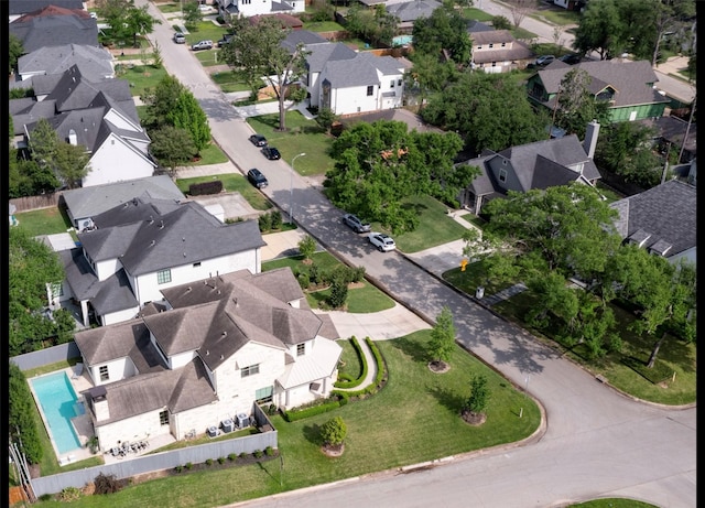 7526 Janak Dr, Houston, TX 77055 - aerial view of property's location with nearby suburban area and a pool area
