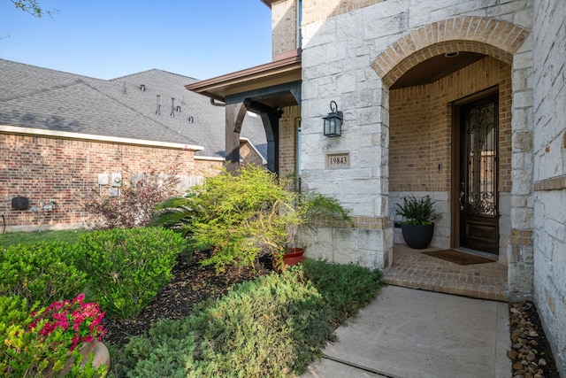 19843 Quarry Stone Ln, Richmond, TX 77407 - doorway to property with brick siding and stone siding