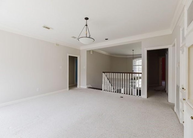 4135 Bellefontaine, Houston, TX 77025 - spare room with crown molding, carpet flooring, and baseboards