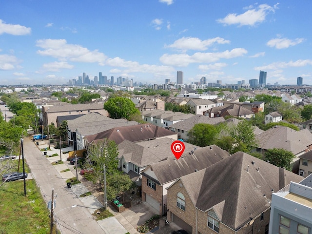 drone / aerial view featuring a view of city