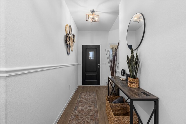 1100 Greenshank Dr, Katy, TX 77493 - entryway with dark wood-style flooring and baseboards