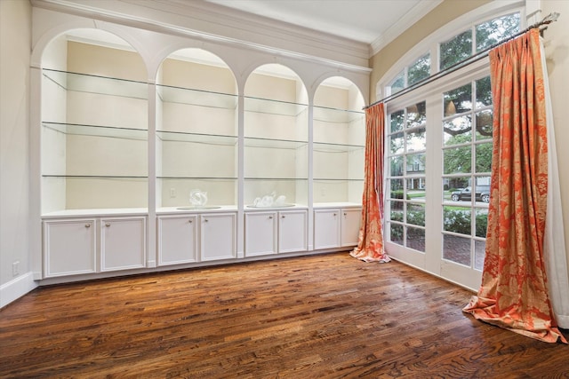 5079 Cedar Creek Dr, Houston, TX 77056 - empty room with ornamental molding and wood finished floors