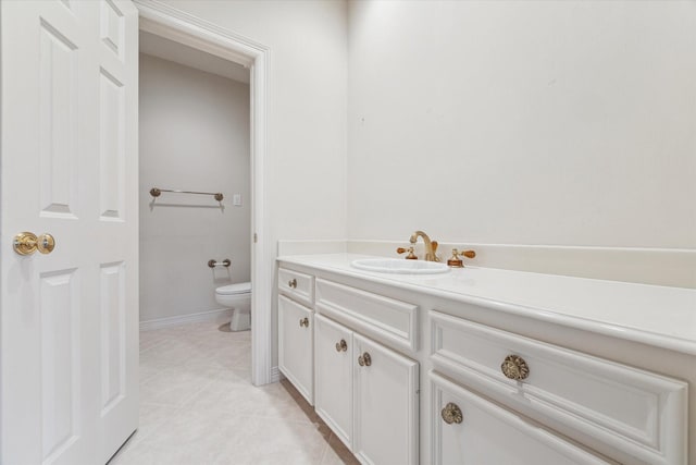 5079 Cedar Creek Dr, Houston, TX 77056 - bathroom featuring toilet, vanity, and tile patterned floors