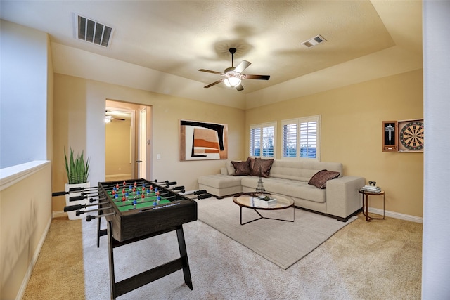 107 Lake View Loop, Fulshear, TX 77441 - rec room with carpet, ceiling fan, and baseboards