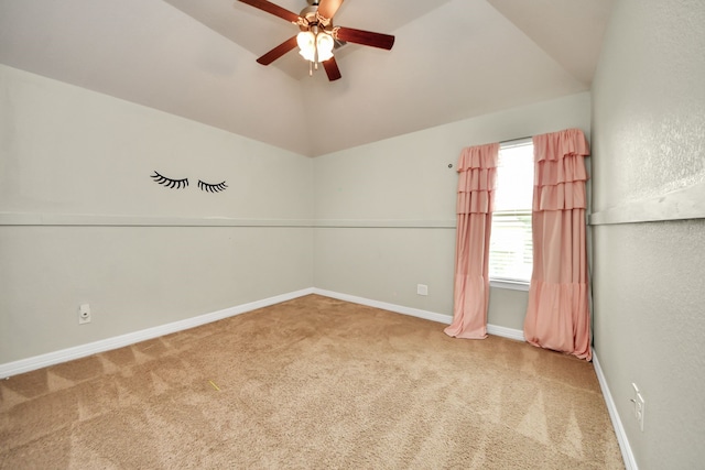 2019 Doolan Dr, Conroe, TX 77301 - carpeted spare room featuring baseboards, a ceiling fan, and lofted ceiling