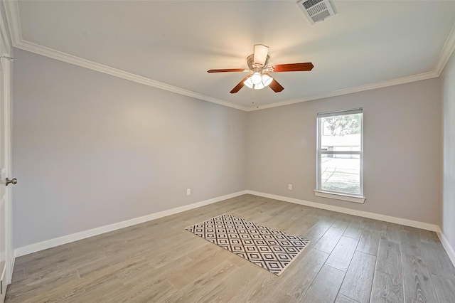 5806 Cartagena St, Houston, TX 77035 - unfurnished room featuring baseboards, visible vents, wood finished floors, and ceiling fan