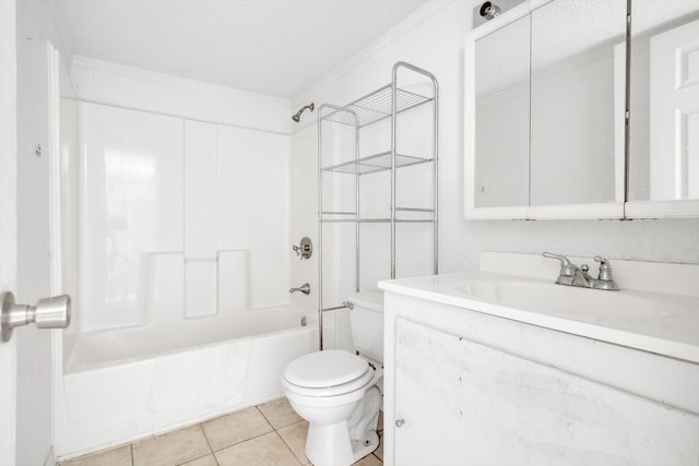 2320 Westward Ave, La Marque, TX 77568 - full bath featuring toilet, vanity, tile patterned flooring, and washtub / shower combination