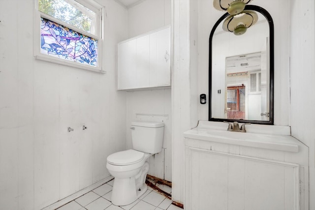2320 Westward Ave, La Marque, TX 77568 - half bath featuring toilet, tile patterned floors, and vanity