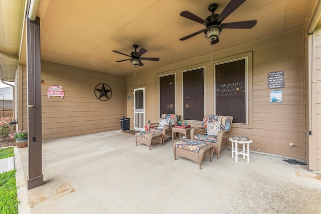 9791 Waller St, Conroe, TX 77303 - view of patio / terrace with ceiling fan