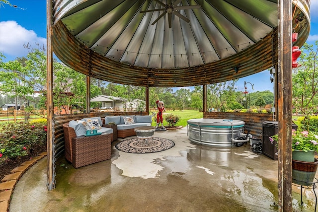 9791 Waller St, Conroe, TX 77303 - view of patio featuring outdoor lounge area and fence