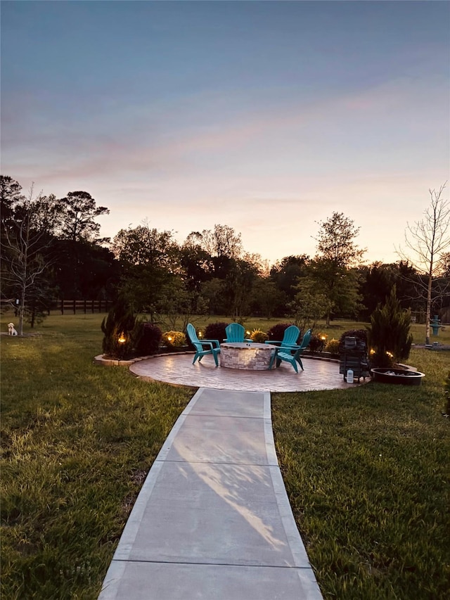 9791 Waller St, Conroe, TX 77303 - exterior space with a fire pit and a patio