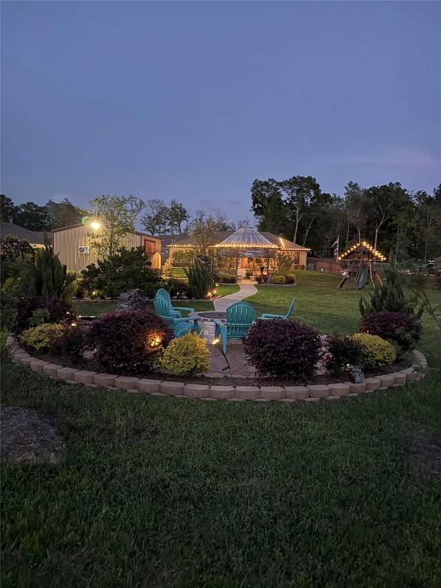 9791 Waller St, Conroe, TX 77303 - view of yard with a patio, a gazebo, and fence